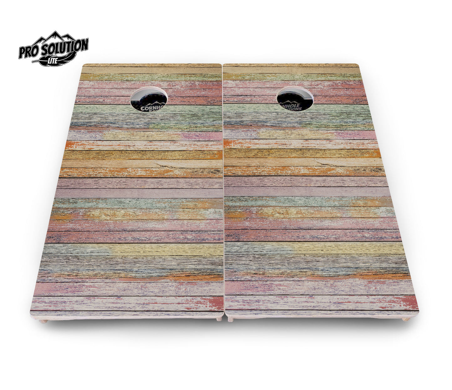 Pastel Color Planks Cornhole Boards - Pro Solution Lite Series