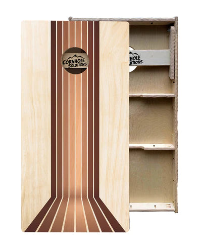 Tournament Quality Cornhole Boards - Retro Wood Lines Design