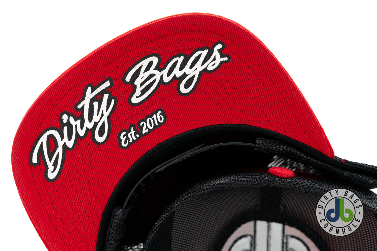 db Cornhole Hat - Red and Black