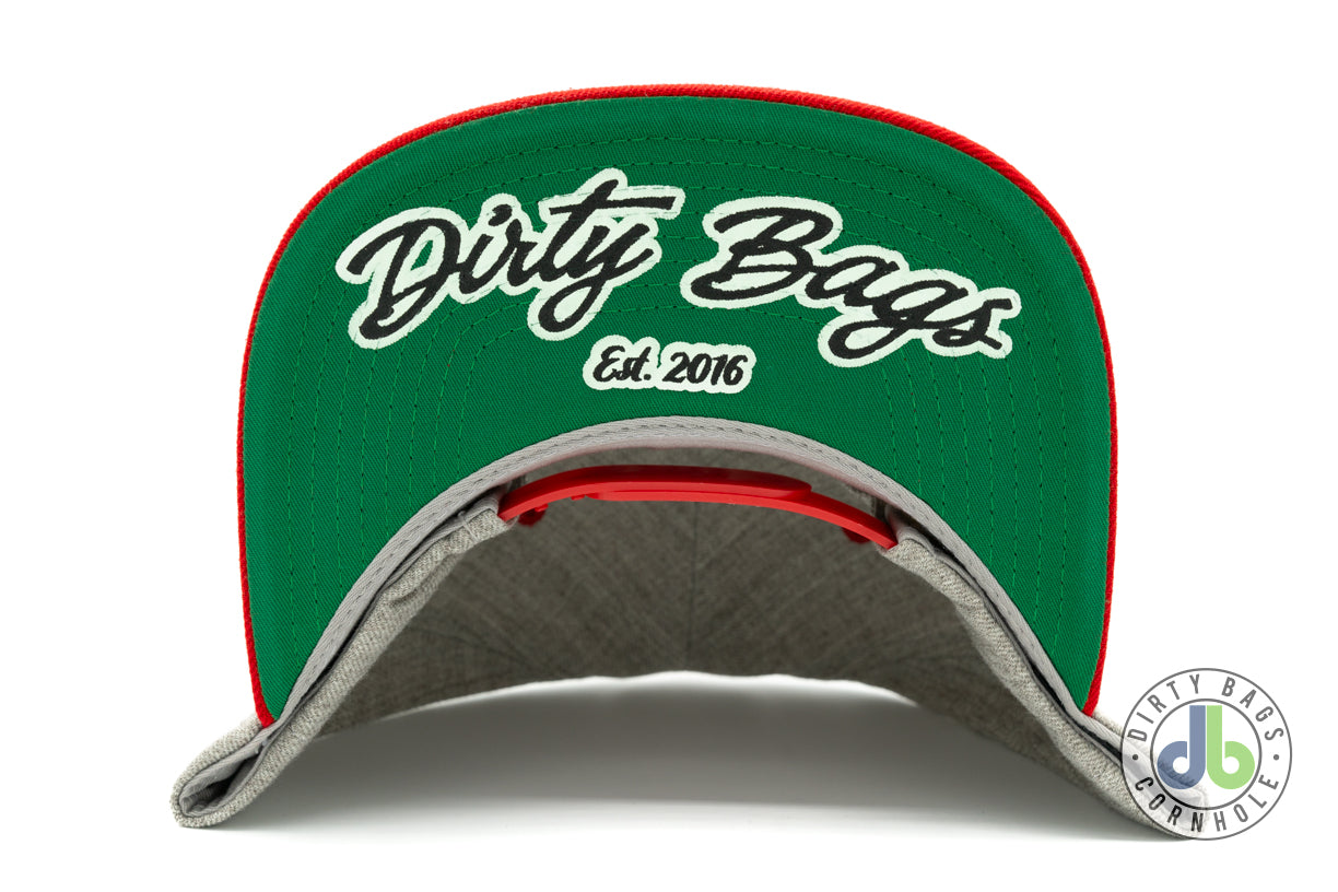 db Cornhole Hat - Heather Gray and Red Two Tone