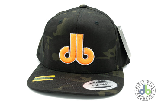 Cornhole Hat - Dark Camouflage and Orange db