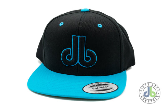 db Cornhole Hat - Black and Turquoise Two Tone