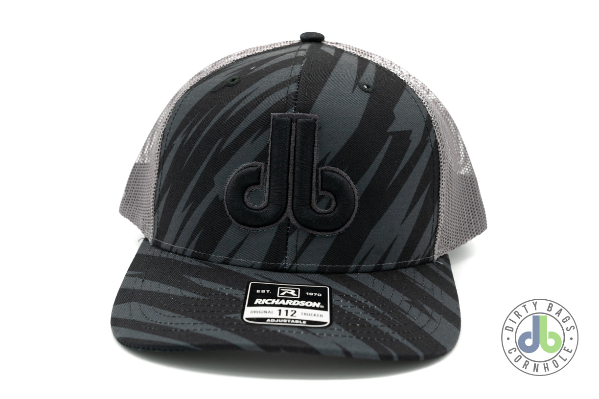 db Cornhole Hat - Blackout Black Bolts