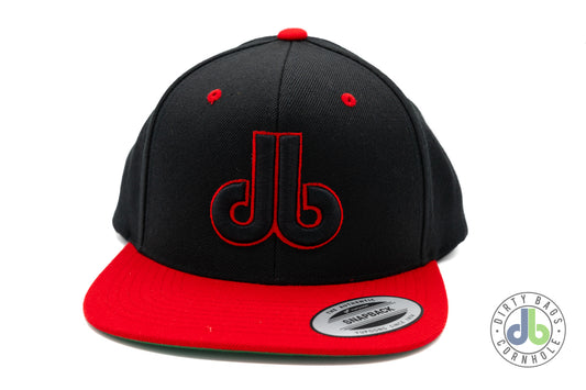 db Cornhole Hat - Black and Red Two Tone