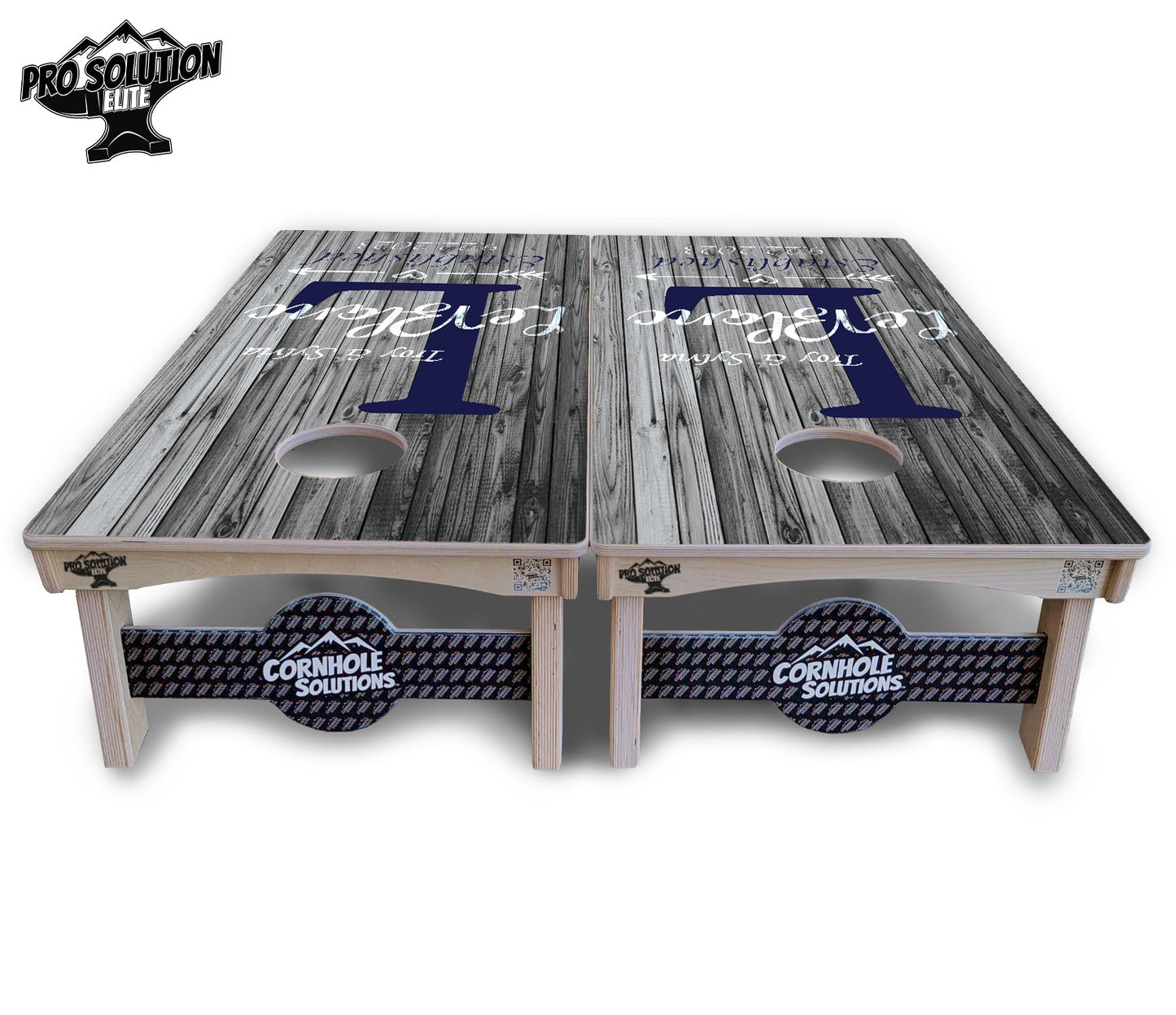 Grey Slat Wood Cornhole Boards - Pro Solution Elite Series