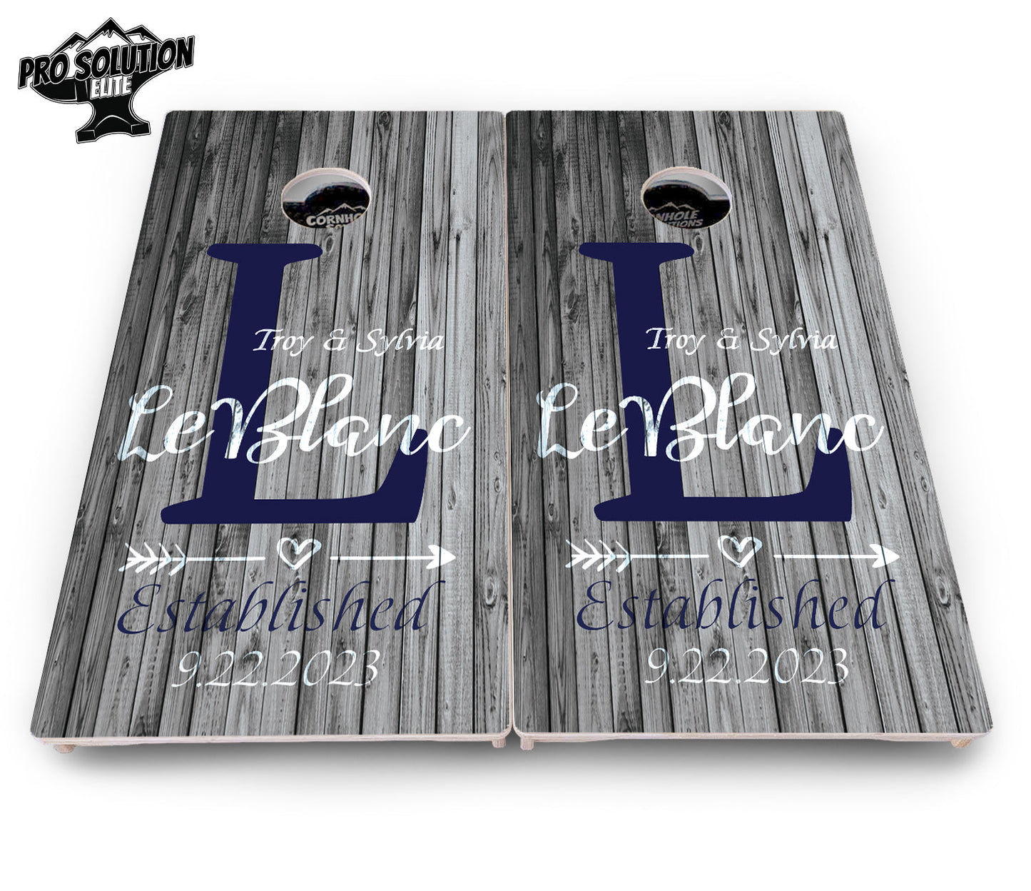 Grey Slat Wood Cornhole Boards - Pro Solution Elite Series