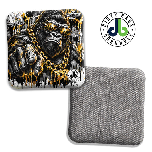 BG DB Gorilla Black and Gold cornhole bags