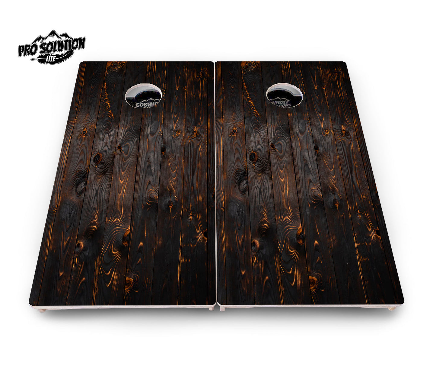 Dark Burnt Wood Cornhole Boards - Pro Solution Elite Series