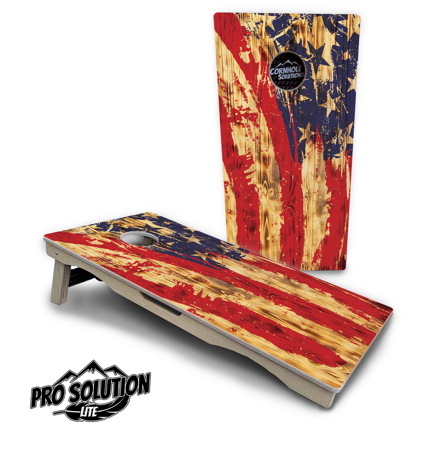 Faded Brush Flag Cornhole Boards - Pro Solution Lite Series