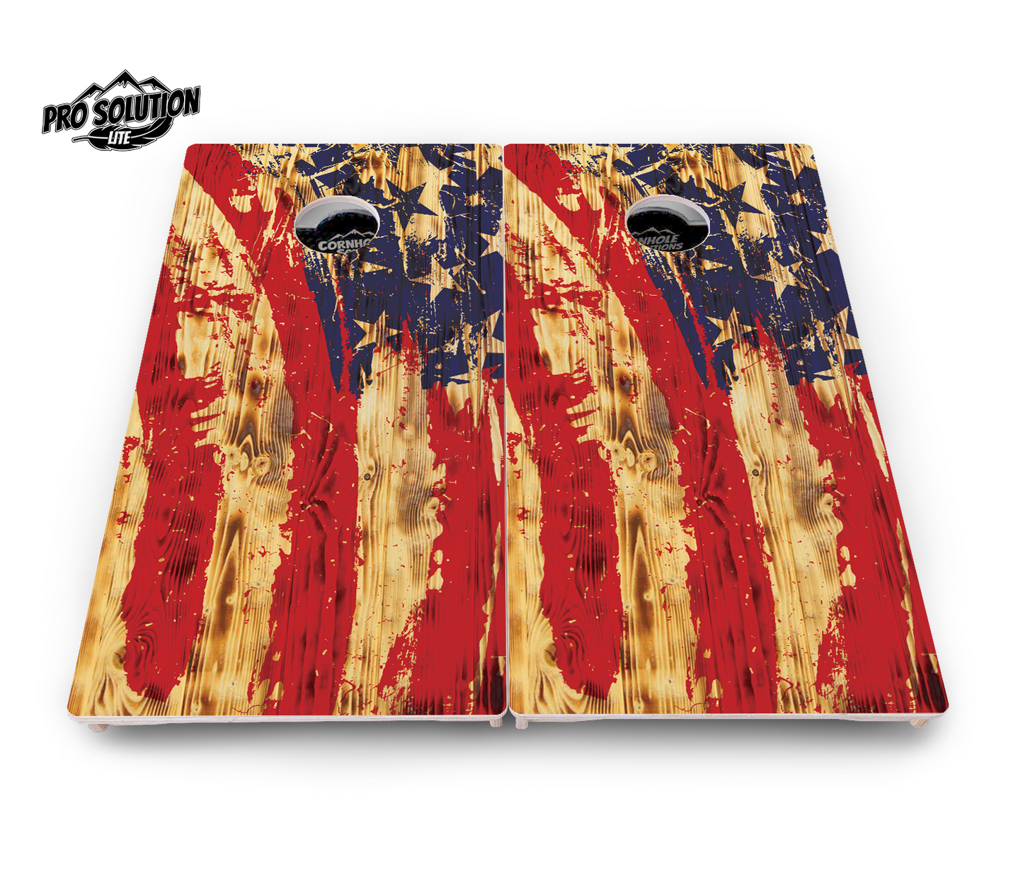 Faded Brush Flag Cornhole Boards - Pro Solution Lite Series
