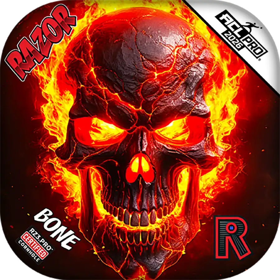 Bone | Fire Skull | ACL PRO Razor Cornhole Bags