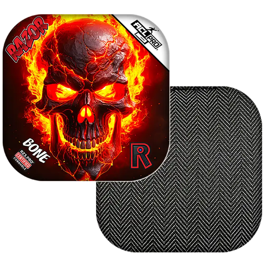 Bone | Fire Skull | ACL PRO Razor Cornhole Bags