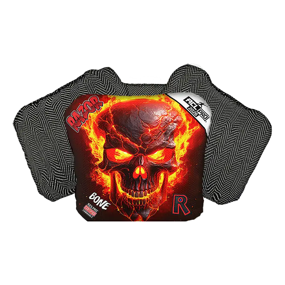 Bone | Fire Skull | ACL PRO Razor Cornhole Bags