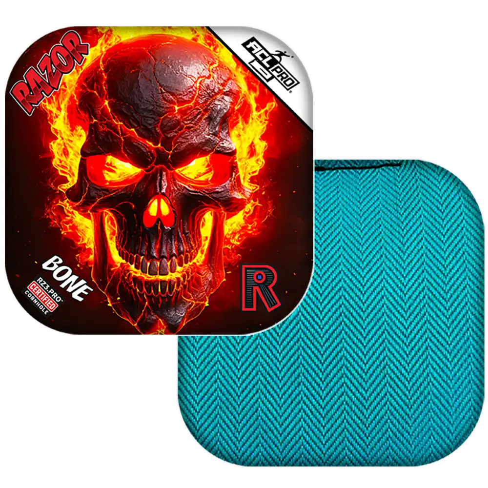 Bone | Fire Skull | ACL PRO Razor Cornhole Bags