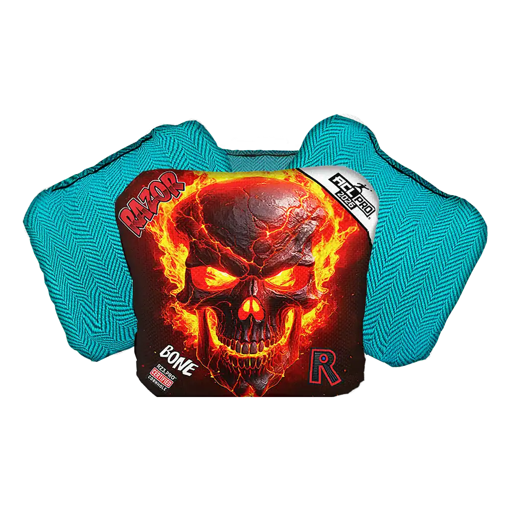 Bone | Fire Skull | ACL PRO Razor Cornhole Bags