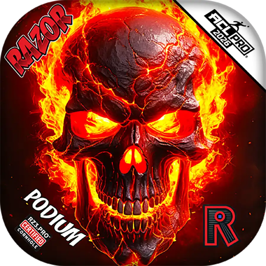 Podium | Fire Skull | ACL PRO Razor Cornhole Bags