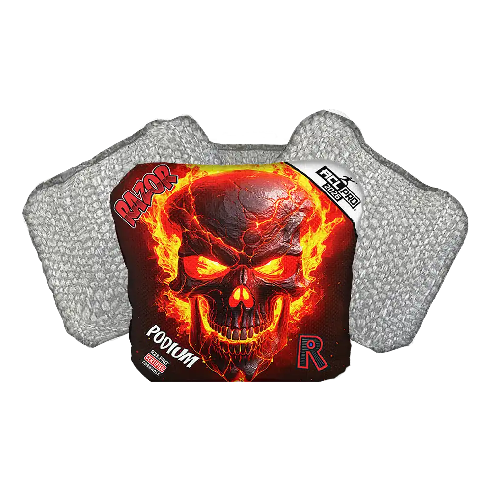 Podium | Fire Skull | ACL PRO Razor Cornhole Bags