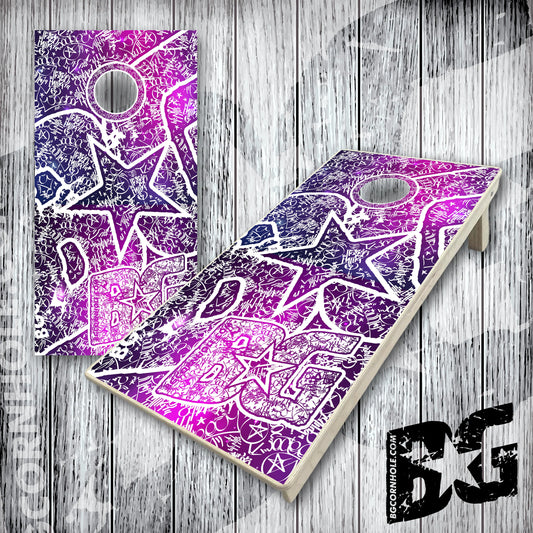 BG Cornhole Boards - Purple Scratch Series