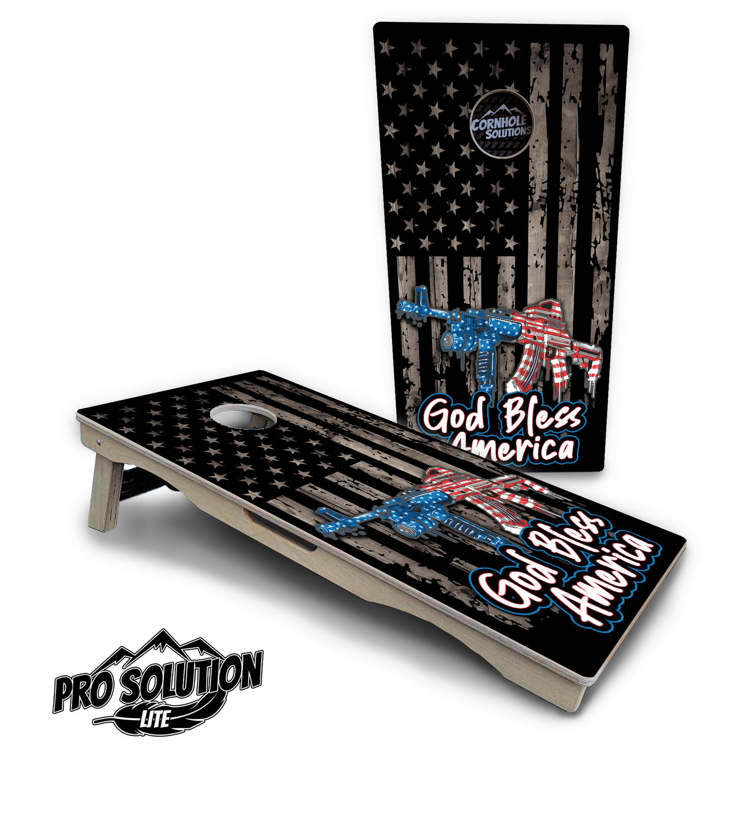 God Bless America Cornhole Boards - Pro Solution Lite Series