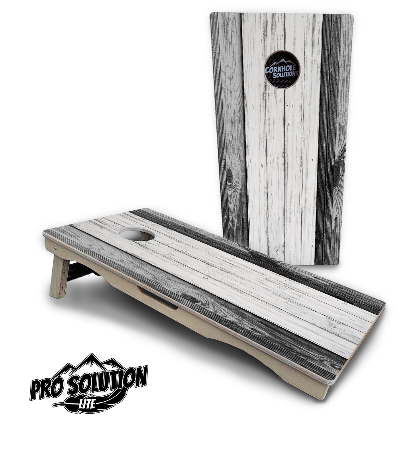 Grey Two Tone Slats Cornhole Boards - Pro Solution Lite Series