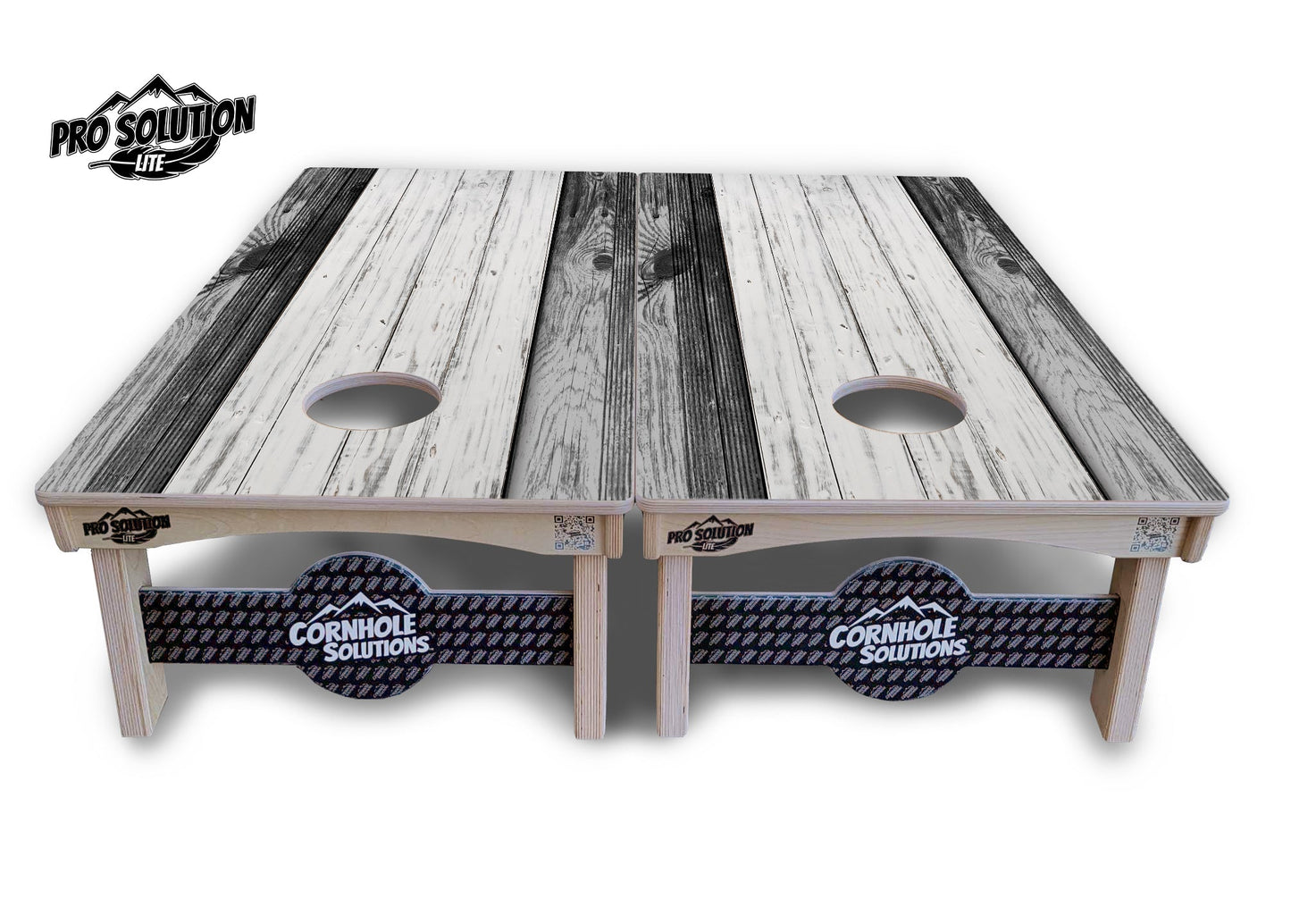 Grey Two Tone Slats Cornhole Boards - Pro Solution Lite Series