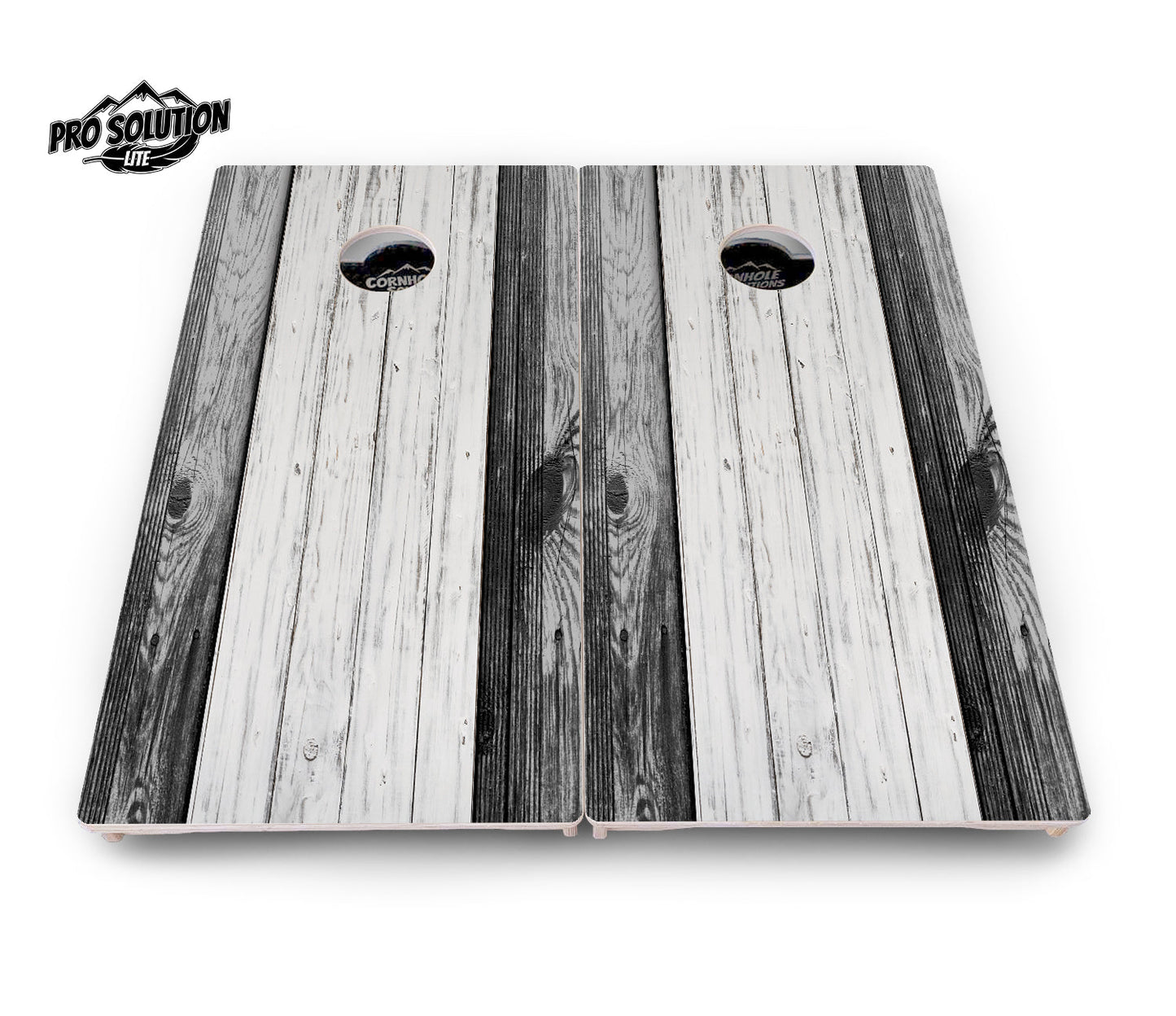 Grey Two Tone Slats Cornhole Boards - Pro Solution Lite Series