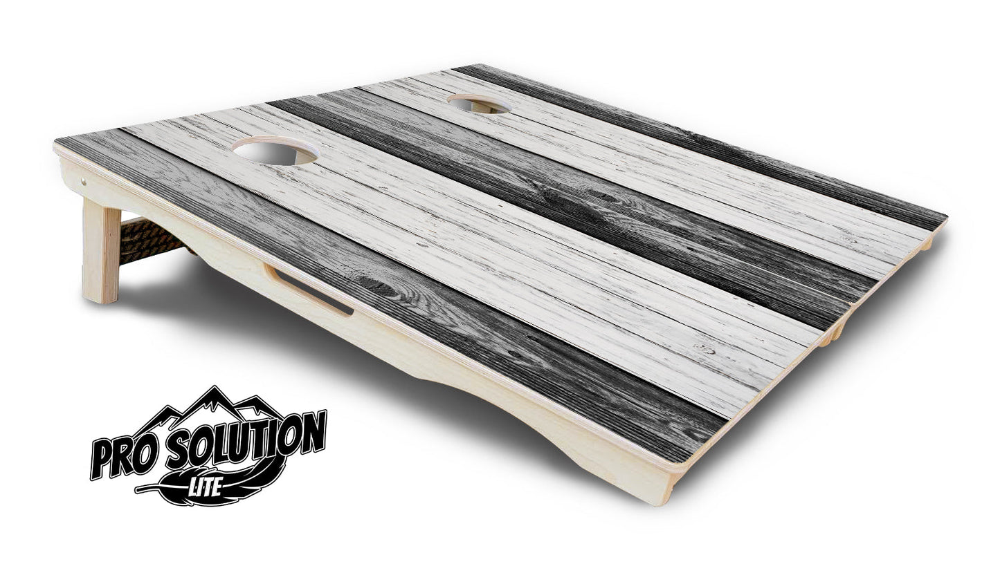 Grey Two Tone Slats Cornhole Boards - Pro Solution Lite Series