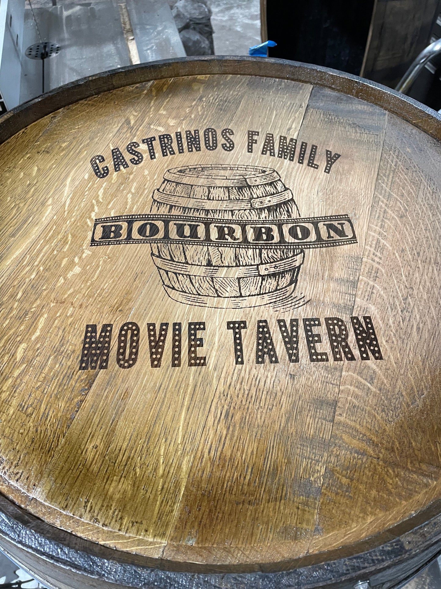 Open Face Whiskey Barrel Cabinet
