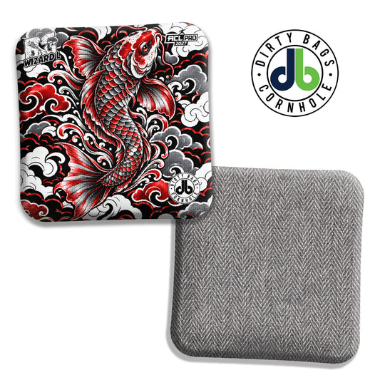 BG Red Koi on Clouds cornhole bags