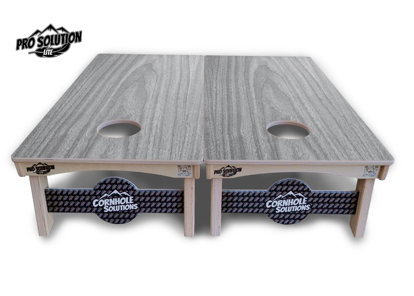 Light Grey Wood Cornhole Boards - Pro Solution Lite Series