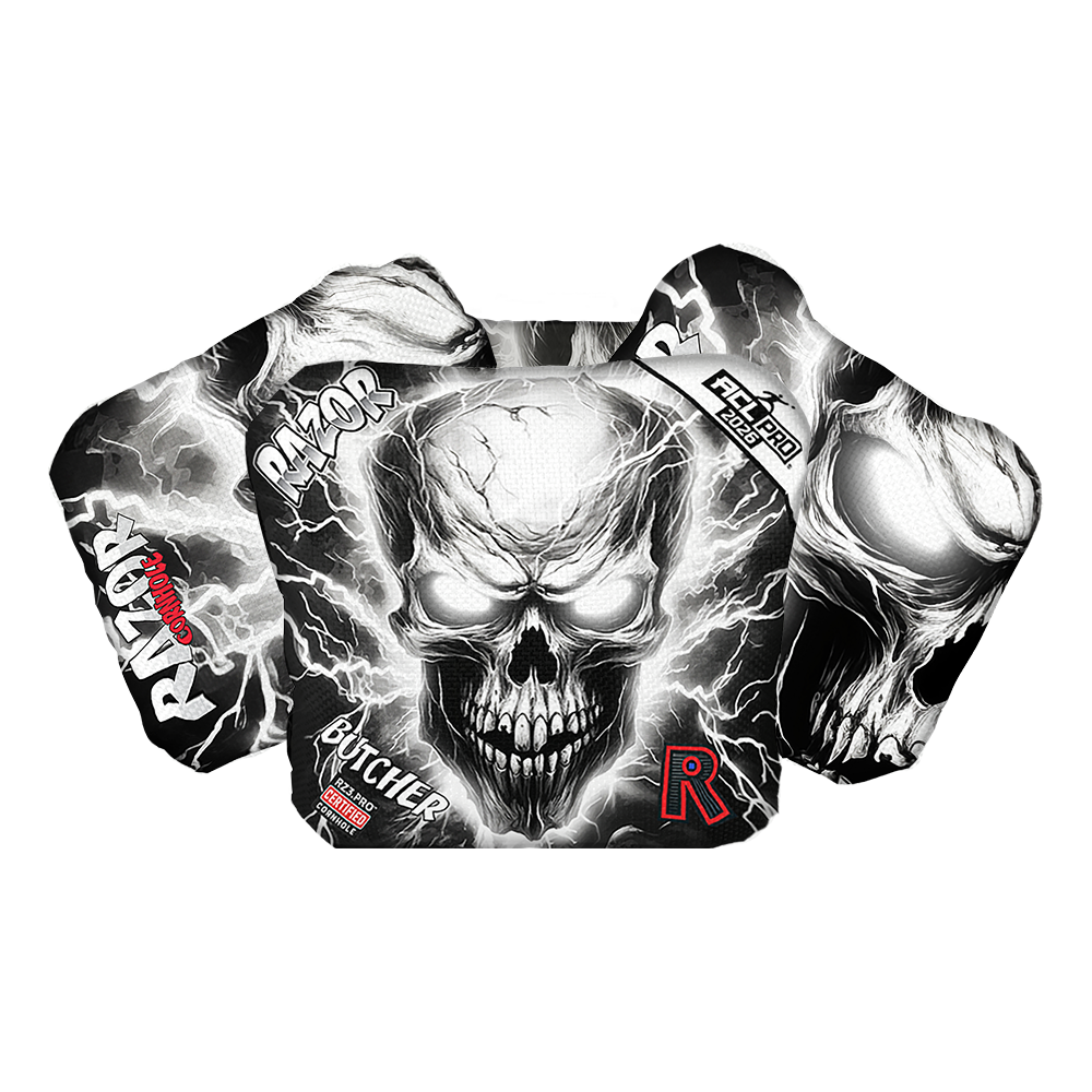 Butcher | Skull Lighting Strike | ACL PRO Razor Cornhole Bags