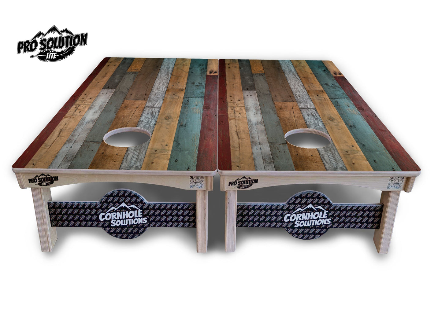Metallic Wood Planks Cornhole Boards - Pro Solution Lite Series