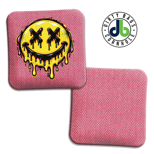 Pink Color Match Melting Smile Cornhole Bags - Speed 5/8