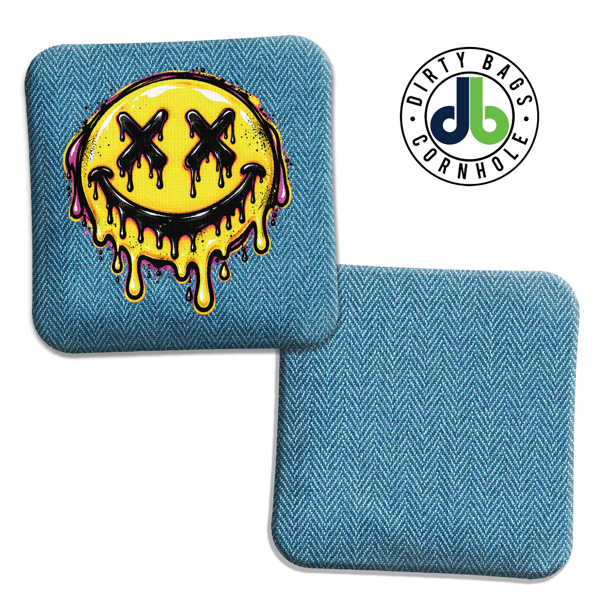 Turquoise Color Match Melting Smile Cornhole Bags - Speed 5/8
