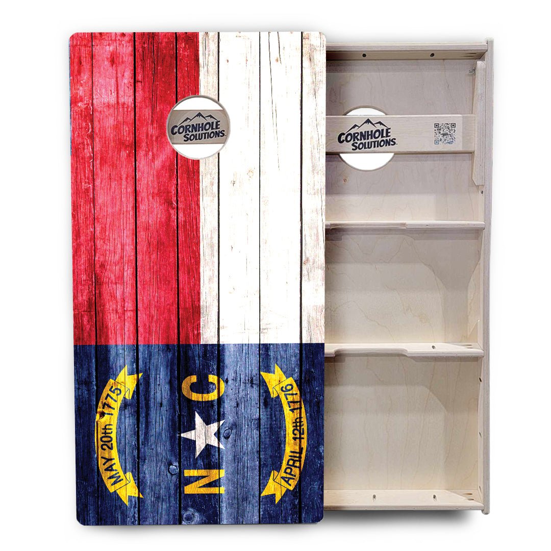 North Carolina Rustic Flag Cornhole Boards – Tournament Series
