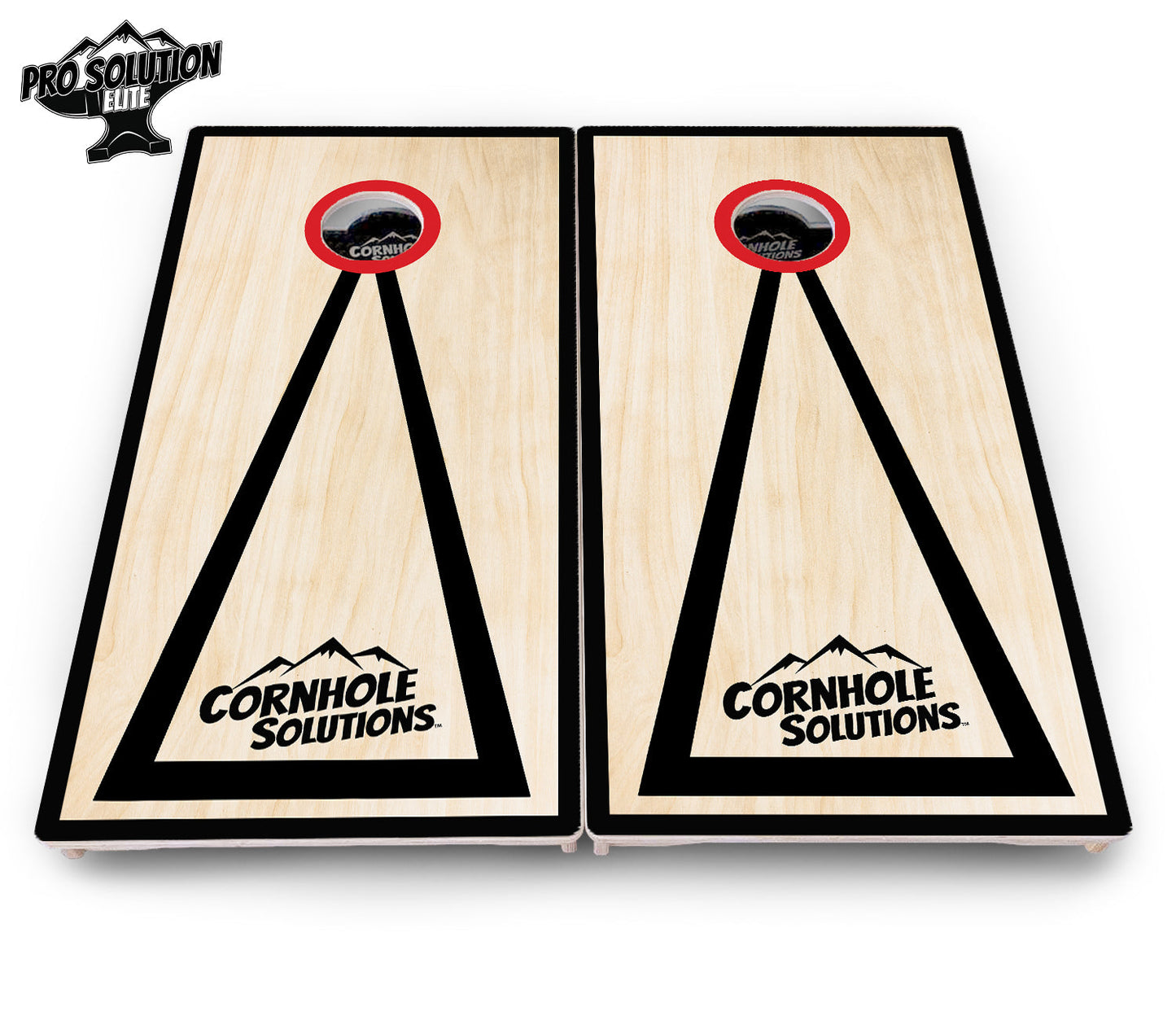 Red/Black Hole Ring Cornhole Boards - Pro Solution Elite Series