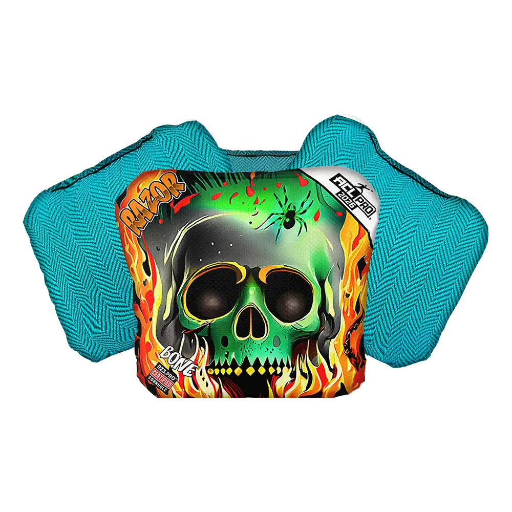 Bone | Nuclear Skull | ACL PRO Razor Cornhole Bags