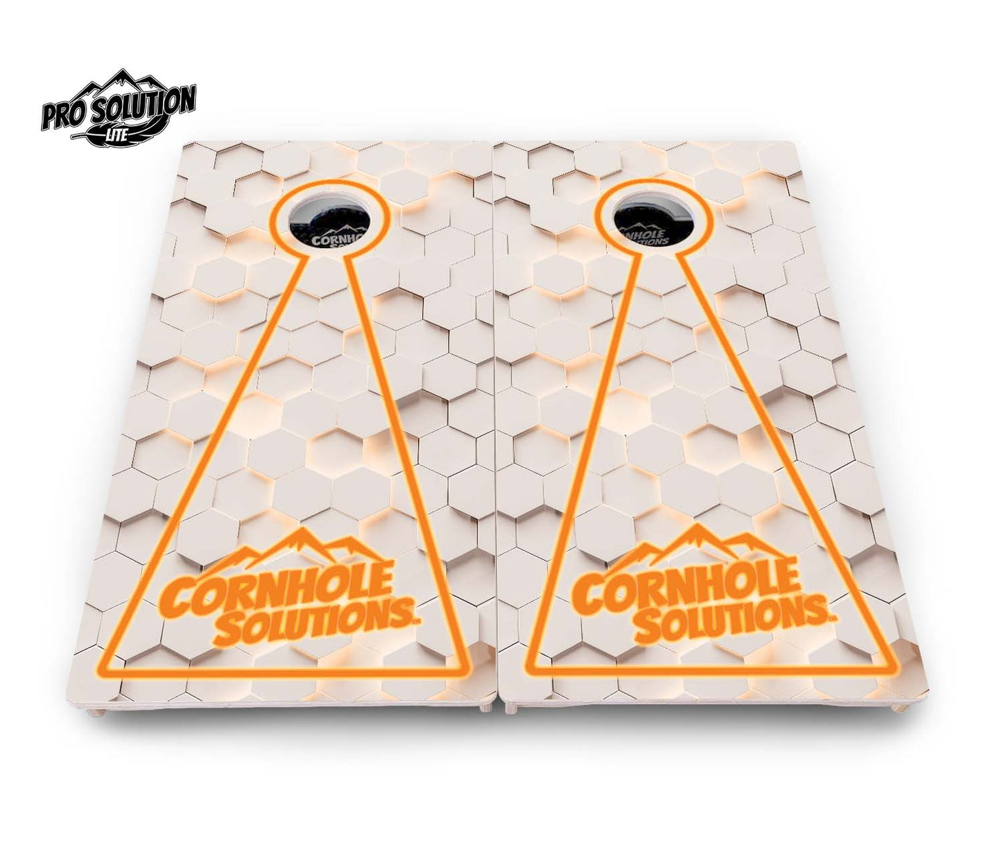 Glow Hole White Cornhole Boards - Pro Solution Lite Series