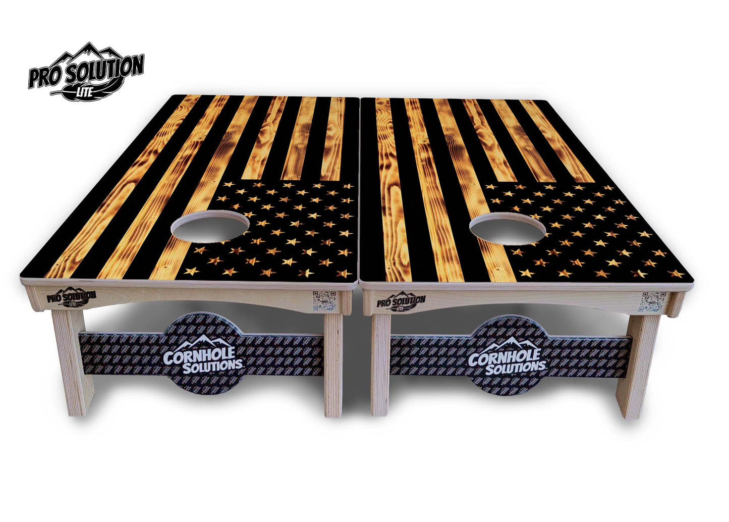 Burnt Flag Cornhole Boards - Pro Solution Lite Series