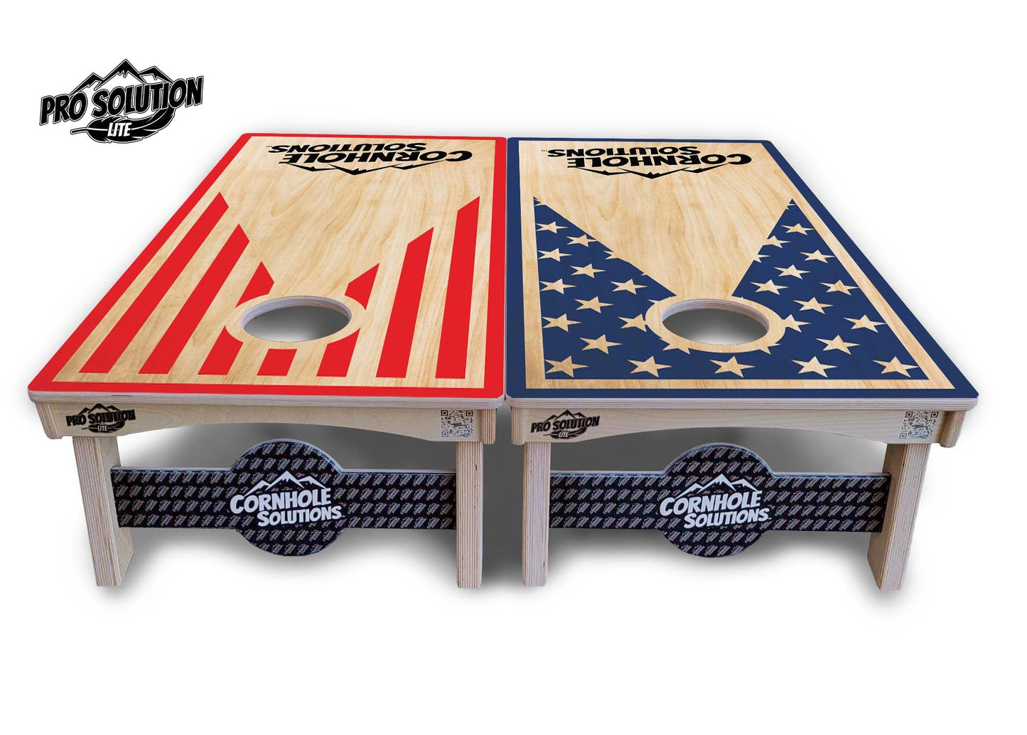 Stars & Stripes Keyhole CS Logo Cornhole Boards - Pro Solution Lite Series