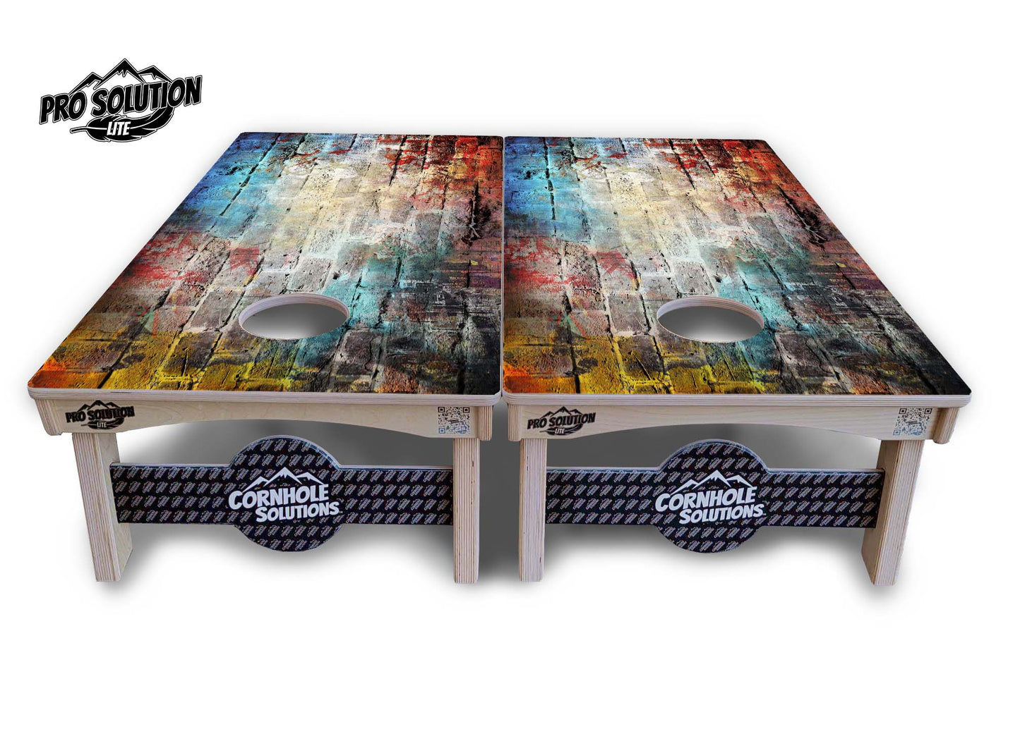 Colorful Brick Cornhole Boards - Pro Solution Lite Series