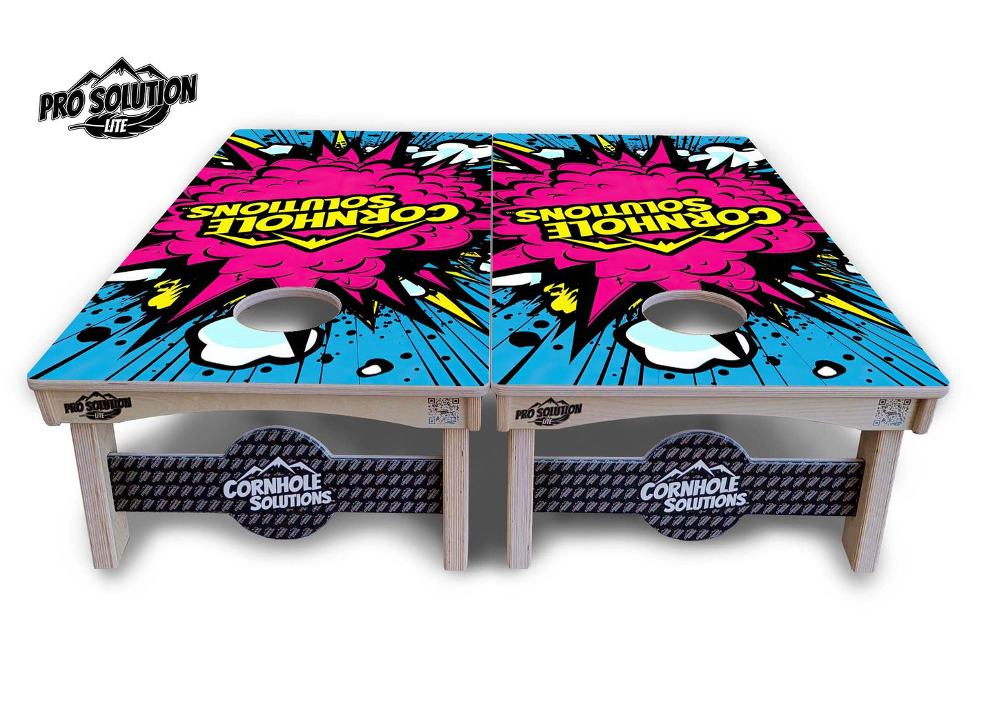 CS Pink Explosion Cornhole Boards - Pro Solution Lite Series