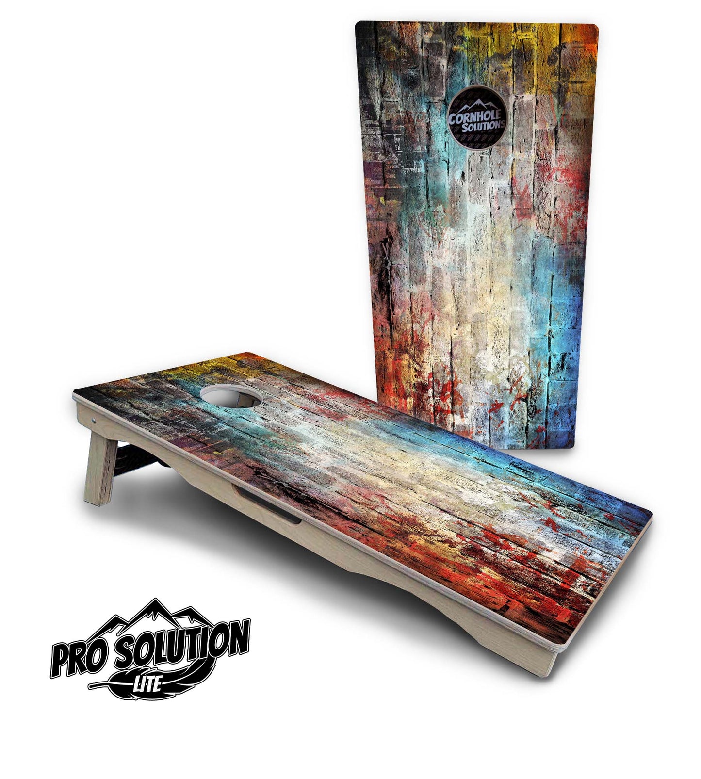 Colorful Brick Cornhole Boards - Pro Solution Lite Series