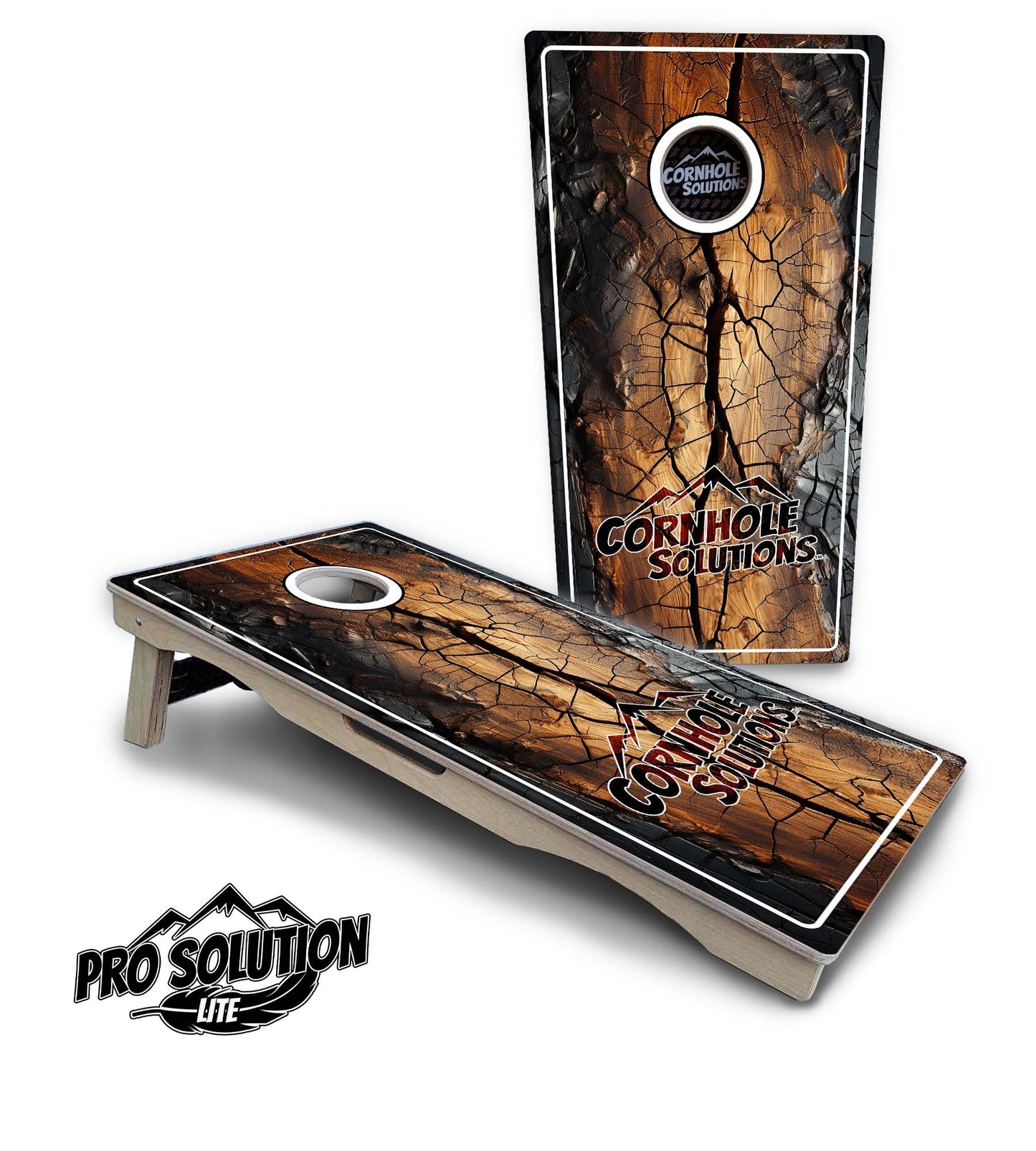 Distressed Live Edge Cornhole Boards - Pro Solution Lite Series