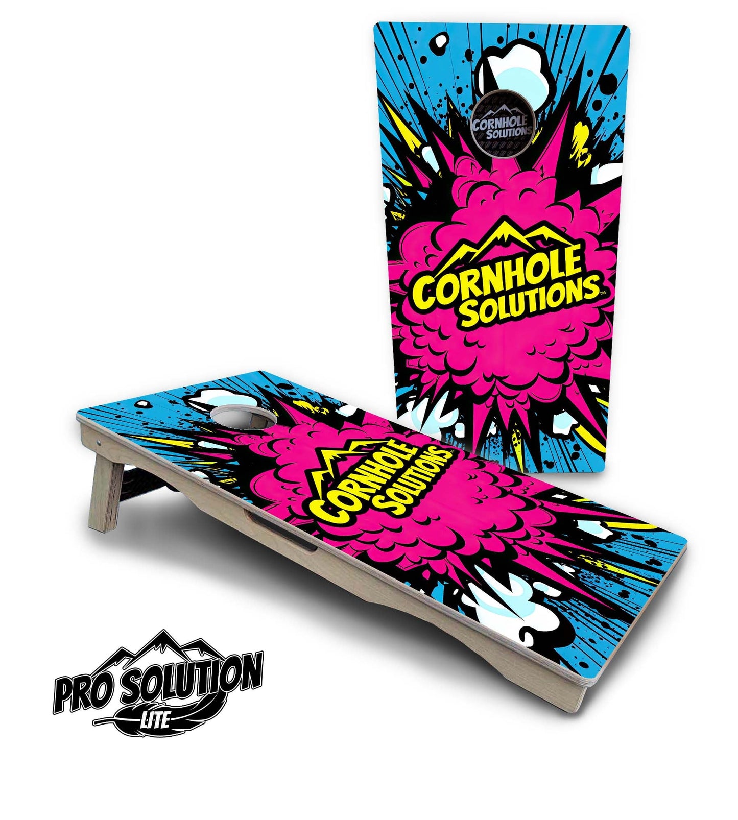 CS Pink Explosion Cornhole Boards - Pro Solution Lite Series
