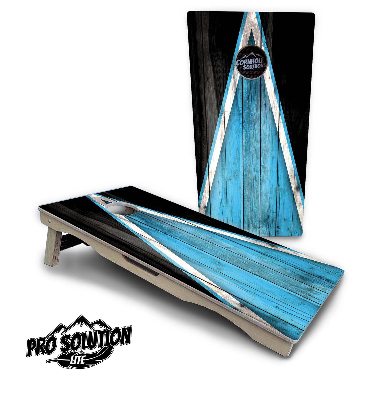 Sky Blue Triangle Cornhole Boards - Pro Solution Lite Series