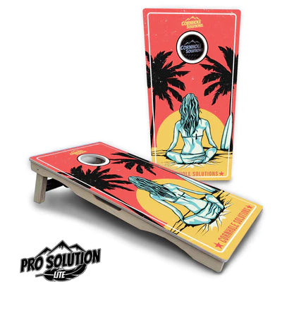 PRO Solution Lite Cornhole Boards - Sunset Girl