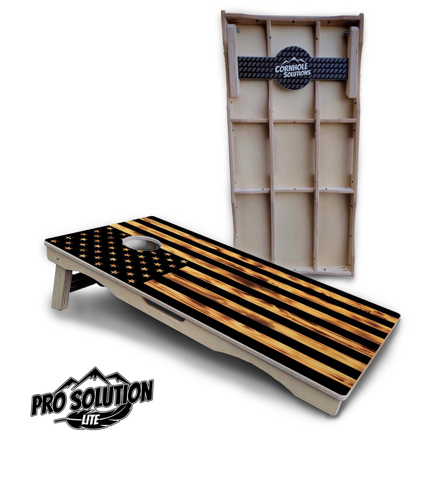 Burnt Flag Cornhole Boards - Pro Solution Lite Series