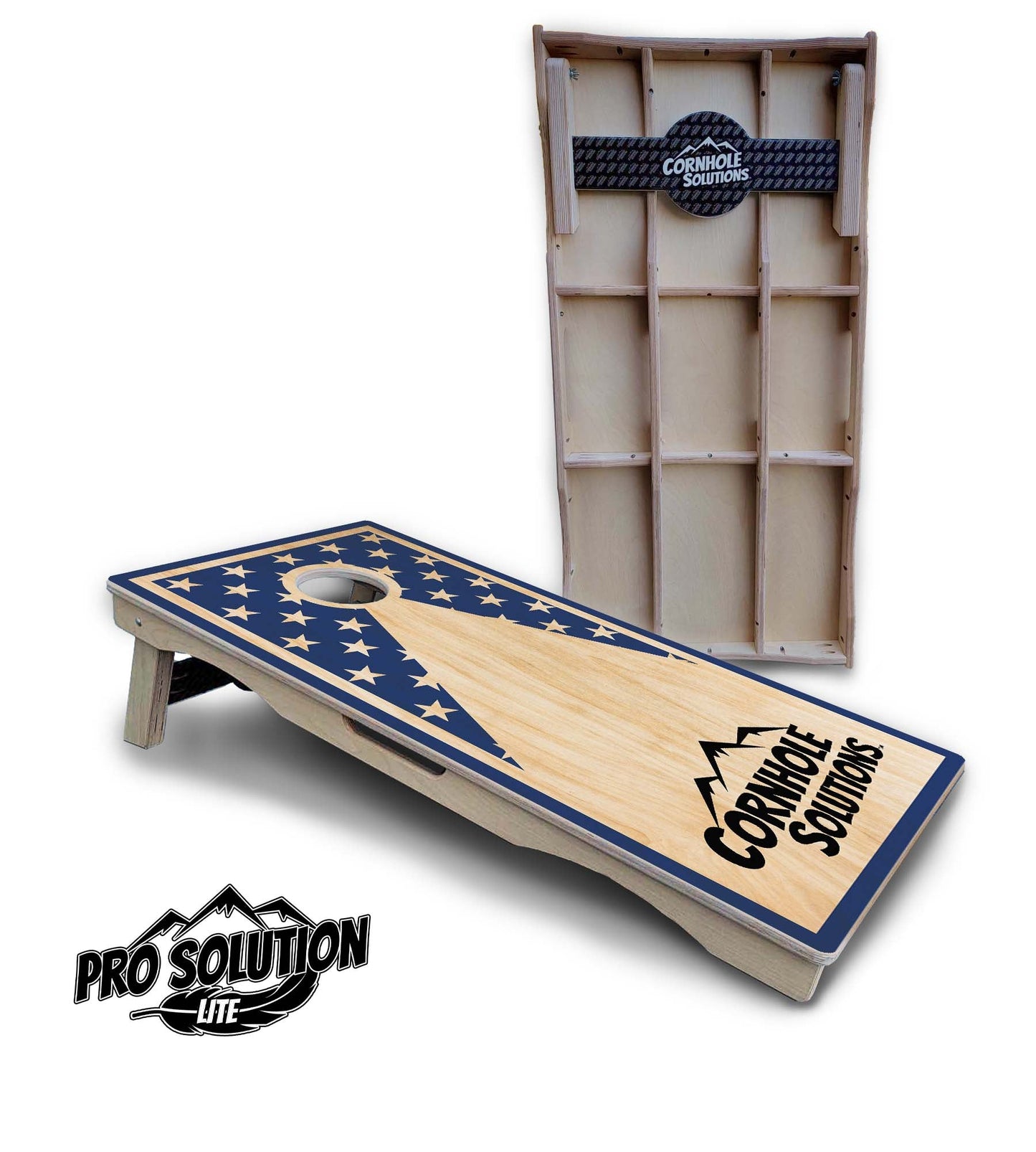 Stars & Stripes Keyhole CS Logo Cornhole Boards - Pro Solution Lite Series