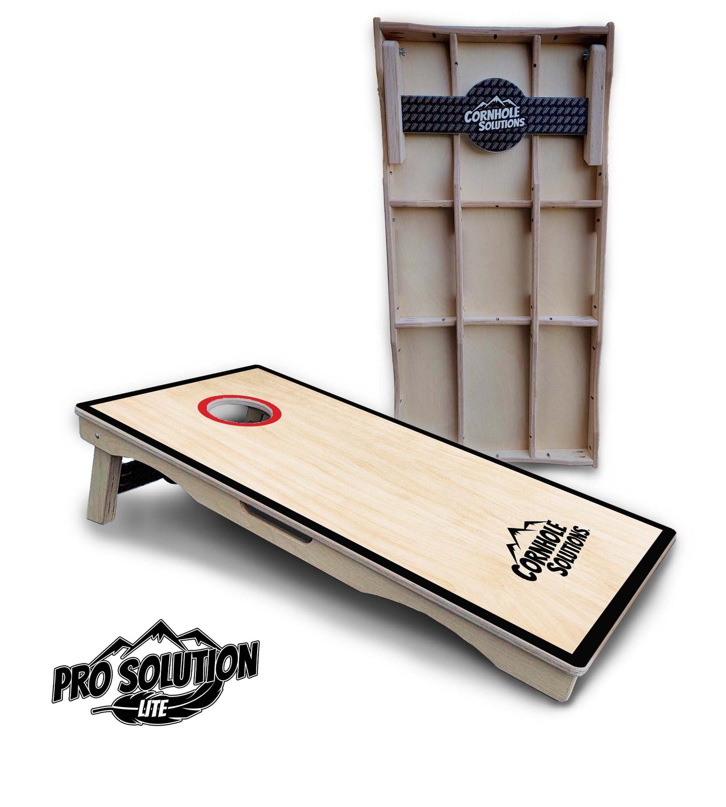 Red/Black Hole Ring Cornhole Boards - Pro Solution Lite Series